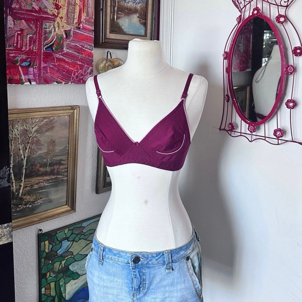 nagina size 32 burgundy pink bra